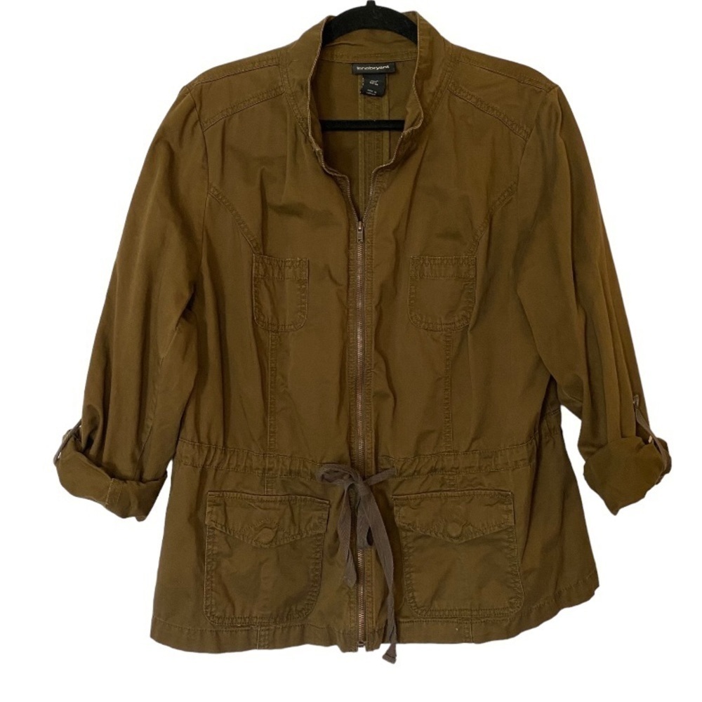 Lane Bryant Olive Green Cotton Lightweight Army Jacket 14 16